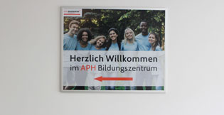 APH Bildungszentrum Mannheim Beschilderung und Beschriftung der Gebäude