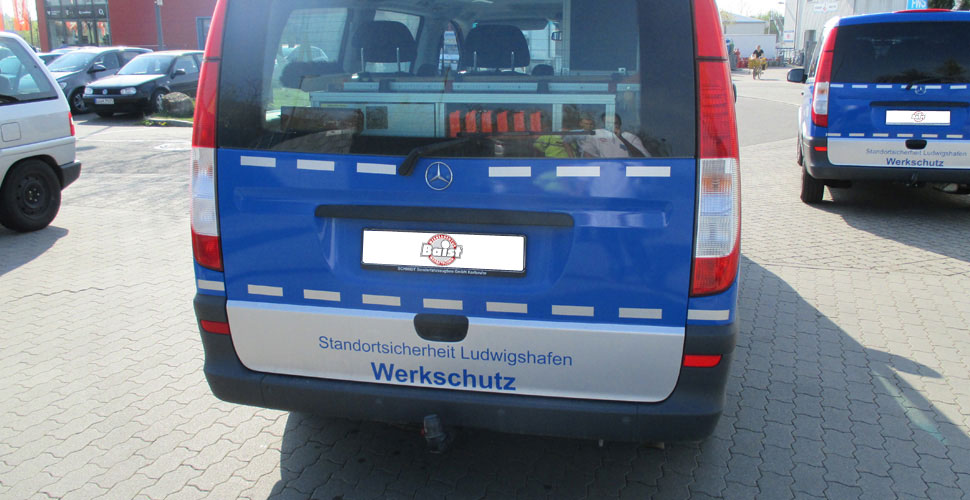 Fahrzeugbeschriftung BASF Werkschutz