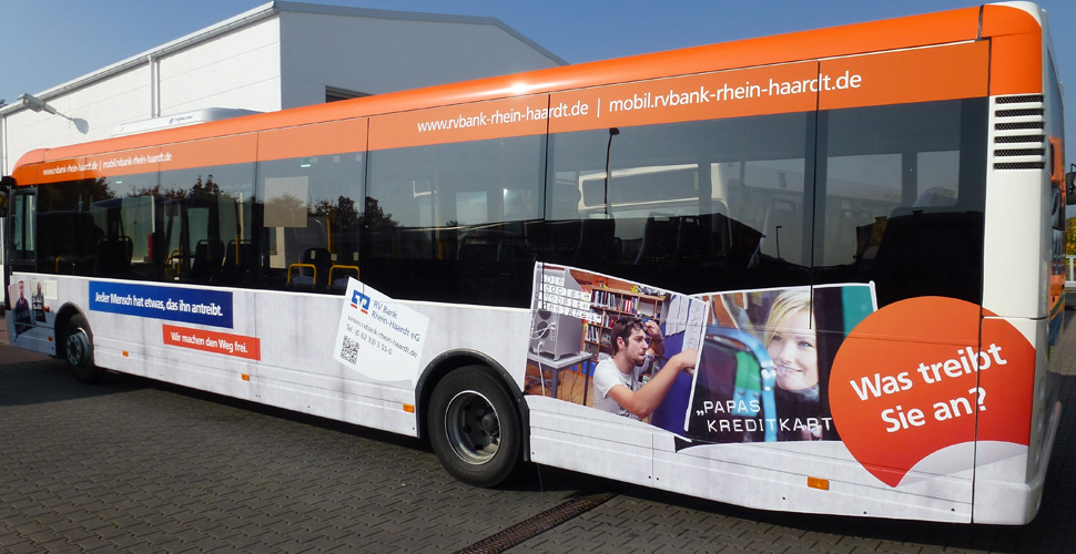 Busbeklebung VR Bank Rhein-Haardt