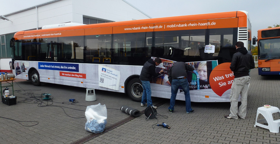 Busbeklebung VR Bank Rhein-Haardt