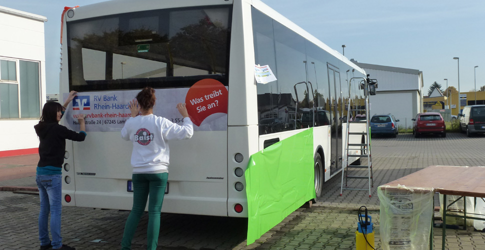 Busbeklebung VR Bank Rhein-Haardt