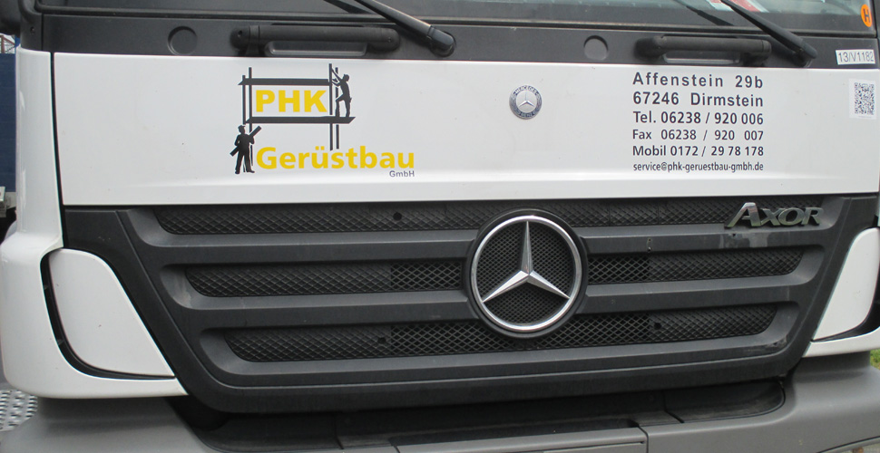 PHK Gerüstbau GmbH Fahrzeugbeschriftung