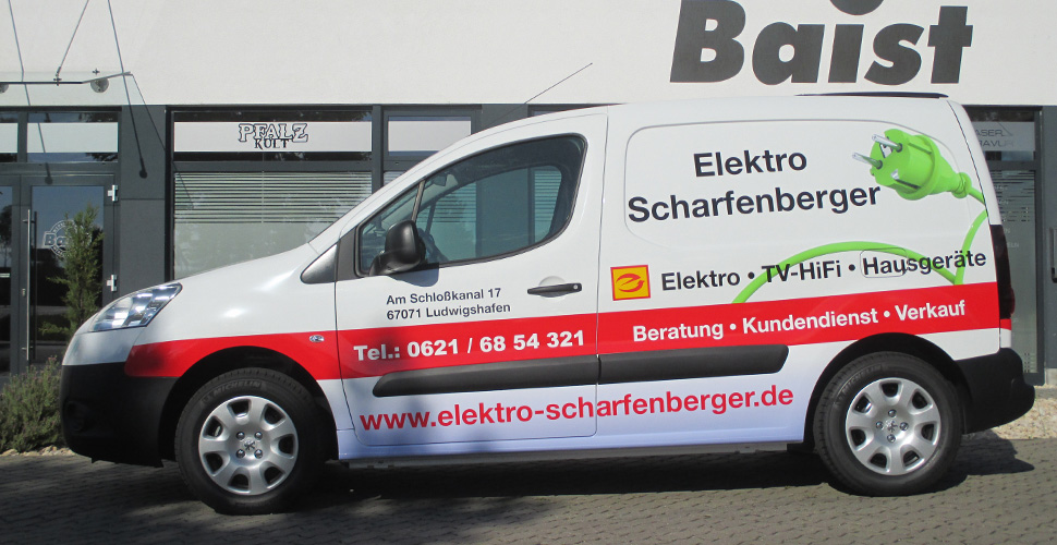 Elektro Scharfenberge Fahrzeugbeschriftung