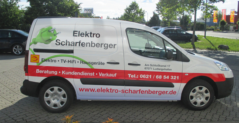 Elektro Scharfenberge Fahrzeugbeschriftung