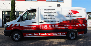 Transporterbeschriftung Hack Rohrreinigung Ludwigshafen