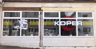 Koper Spedition Fensterbeschriftung Fußgönheim